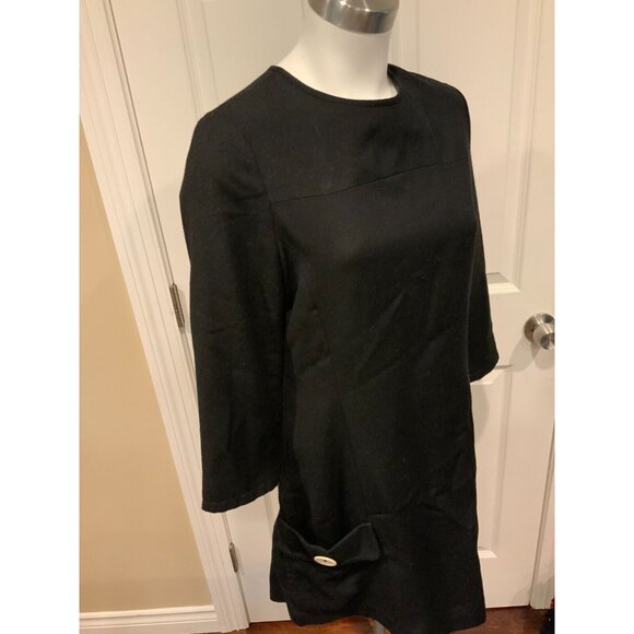 Rag & Bone Black 3/4 Sleeve Shift Dress, Size 4 - Picture 3 of 6